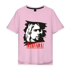 Мужская футболка хлопок Oversize с принтом Nirvana (Курт Кобейн) в Белгороде, 100% хлопок | свободный крой, круглый ворот, “спинка” длиннее передней части | Тематика изображения на принте: heavy metal | kurt cobain | nirvana | rock | trash metal | квартет | курт кобейн | легендарный рок музыкант | нирвана | рок | рок группа | рок группы | трэш метал | хеви метал