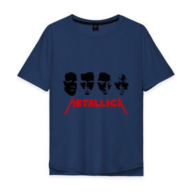 Мужская футболка хлопок Oversize с принтом Metallica (Лица) в Белгороде, 100% хлопок | свободный крой, круглый ворот, “спинка” длиннее передней части | металлика