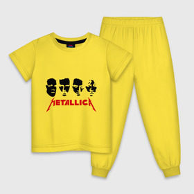 Детская пижама хлопок с принтом Metallica (Лица) в Белгороде, 100% хлопок |  брюки и футболка прямого кроя, без карманов, на брюках мягкая резинка на поясе и по низу штанин
 | металлика