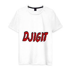 Мужская футболка хлопок с принтом Djigit в Белгороде, 100% хлопок | прямой крой, круглый вырез горловины, длина до линии бедер, слегка спущенное плечо. | djigit | джигит | кавказ | кавказский | кавказцы