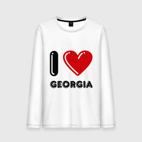 Мужской лонгслив хлопок с принтом I love Georgia в Белгороде, 100% хлопок |  | georgia | i love | i love georgia | америка | сша | штат джорджия | я люблю джорджию