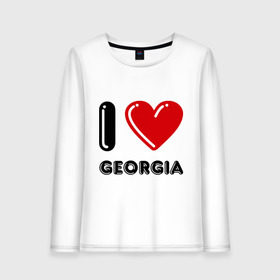 Женский лонгслив хлопок с принтом I love Georgia в Белгороде, 100% хлопок |  | georgia | i love | i love georgia | америка | сша | штат джорджия | я люблю джорджию