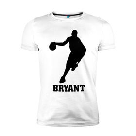 Мужская футболка премиум с принтом Basketball Star - Kobe Bryant в Белгороде, 92% хлопок, 8% лайкра | приталенный силуэт, круглый вырез ворота, длина до линии бедра, короткий рукав | Тематика изображения на принте: kobe bryant | баскетболист | коби брайнт
