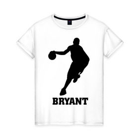 Женская футболка хлопок с принтом Basketball Star - Kobe Bryant в Белгороде, 100% хлопок | прямой крой, круглый вырез горловины, длина до линии бедер, слегка спущенное плечо | kobe bryant | баскетболист | коби брайнт