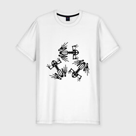 Мужская футболка премиум с принтом Магические лягушки в Белгороде, 92% хлопок, 8% лайкра | приталенный силуэт, круглый вырез ворота, длина до линии бедра, короткий рукав | 