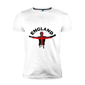 Мужская футболка премиум с принтом Англия в Белгороде, 92% хлопок, 8% лайкра | приталенный силуэт, круглый вырез ворота, длина до линии бедра, короткий рукав | england | болельщик