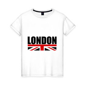 Женская футболка хлопок с принтом London в Белгороде, 100% хлопок | прямой крой, круглый вырез горловины, длина до линии бедер, слегка спущенное плечо | лондон