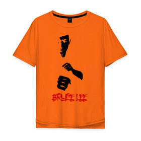 Мужская футболка хлопок Oversize с принтом Bruce lee (4) в Белгороде, 100% хлопок | свободный крой, круглый ворот, “спинка” длиннее передней части | брюс ли
