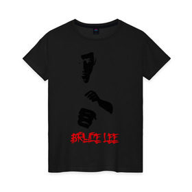 Женская футболка хлопок с принтом Bruce lee (4) в Белгороде, 100% хлопок | прямой крой, круглый вырез горловины, длина до линии бедер, слегка спущенное плечо | брюс ли