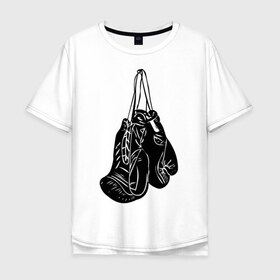 Мужская футболка хлопок Oversize с принтом Боксерские перчатки (2) в Белгороде, 100% хлопок | свободный крой, круглый ворот, “спинка” длиннее передней части | емельяненко