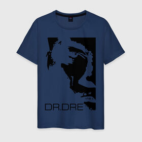 Мужская футболка хлопок с принтом Dr. Dre в Белгороде, 100% хлопок | прямой крой, круглый вырез горловины, длина до линии бедер, слегка спущенное плечо. | 