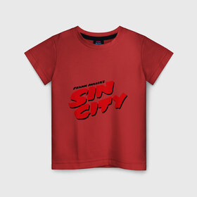 Детская футболка хлопок с принтом Sin sity (Город грехов) в Белгороде, 100% хлопок | круглый вырез горловины, полуприлегающий силуэт, длина до линии бедер | 