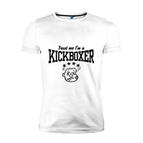 Мужская футболка премиум с принтом Кикбоксер в Белгороде, 92% хлопок, 8% лайкра | приталенный силуэт, круглый вырез ворота, длина до линии бедра, короткий рукав | кикбоксинг