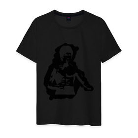 Мужская футболка хлопок с принтом Брюс Ли (2) в Белгороде, 100% хлопок | прямой крой, круглый вырез горловины, длина до линии бедер, слегка спущенное плечо. | Тематика изображения на принте: bruce lee