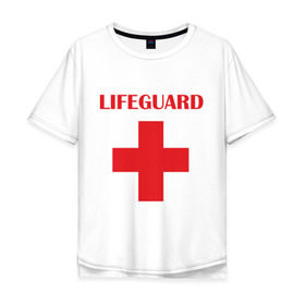 Мужская футболка хлопок Oversize с принтом Спасатель в Белгороде, 100% хлопок | свободный крой, круглый ворот, “спинка” длиннее передней части | lifeguard | врачь | доктор | красный крест | медик | медицина | спасатель