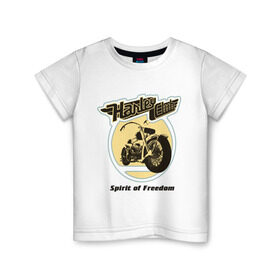 Детская футболка хлопок с принтом Harley Davidson Spirit of freedom в Белгороде, 100% хлопок | круглый вырез горловины, полуприлегающий силуэт, длина до линии бедер | harley | harley davidson | harley davidson 