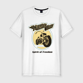 Мужская футболка премиум с принтом Harley Davidson Spirit of freedom в Белгороде, 92% хлопок, 8% лайкра | приталенный силуэт, круглый вырез ворота, длина до линии бедра, короткий рукав | Тематика изображения на принте: harley | harley davidson | harley davidson 