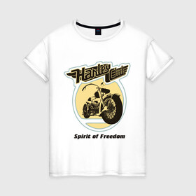 Женская футболка хлопок с принтом Harley Davidson Spirit of freedom в Белгороде, 100% хлопок | прямой крой, круглый вырез горловины, длина до линии бедер, слегка спущенное плечо | harley | harley davidson | harley davidson 