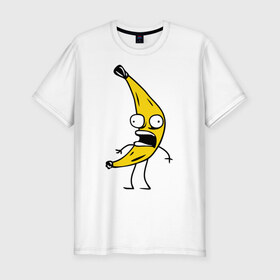 Мужская футболка премиум с принтом Банана в Белгороде, 92% хлопок, 8% лайкра | приталенный силуэт, круглый вырез ворота, длина до линии бедра, короткий рукав | банан