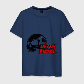 Мужская футболка хлопок с принтом Heavy metal (Хэви метал) в Белгороде, 100% хлопок | прямой крой, круглый вырез горловины, длина до линии бедер, слегка спущенное плечо. | скелет