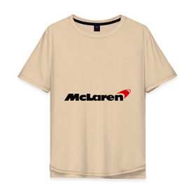 Мужская футболка хлопок Oversize с принтом McLaren (МакЛарен) в Белгороде, 100% хлопок | свободный крой, круглый ворот, “спинка” длиннее передней части | auto | mclaren | авто | автобренды | автомобили | макларен | машины | тачки | тюнинг