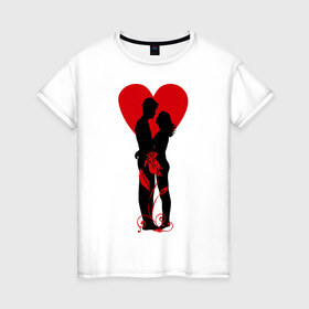 Женская футболка хлопок с принтом Be My Valentine (5) в Белгороде, 100% хлопок | прямой крой, круглый вырез горловины, длина до линии бедер, слегка спущенное плечо | 