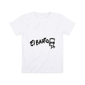 Детская футболка хлопок с принтом Эльбарто в Белгороде, 100% хлопок | круглый вырез горловины, полуприлегающий силуэт, длина до линии бедер | elbarto | simpsons | барт | барт симпсон | симпсоны | симсоны | эльбарто