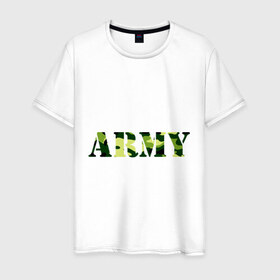 Мужская футболка хлопок с принтом Army в Белгороде, 100% хлопок | прямой крой, круглый вырез горловины, длина до линии бедер, слегка спущенное плечо. | camo | military | армия | камо | камуфляж