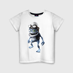 Детская футболка хлопок с принтом Crazy frog в Белгороде, 100% хлопок | круглый вырез горловины, полуприлегающий силуэт, длина до линии бедер | Тематика изображения на принте: crazy frog | крейзи фрог | крэйзи фрог | лягушка