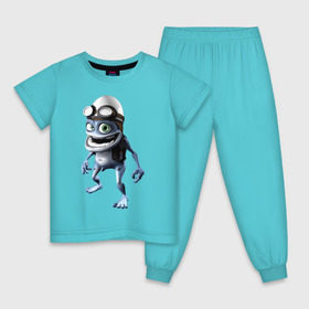 Детская пижама хлопок с принтом Crazy frog в Белгороде, 100% хлопок |  брюки и футболка прямого кроя, без карманов, на брюках мягкая резинка на поясе и по низу штанин
 | crazy frog | крейзи фрог | крэйзи фрог | лягушка