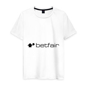Мужская футболка хлопок с принтом Betfair в Белгороде, 100% хлопок | прямой крой, круглый вырез горловины, длина до линии бедер, слегка спущенное плечо. | betfair | бетфаер | бетфайр | буки | букмейкеры | букмекерская контора | букмекеры | бэтфайр | ставки