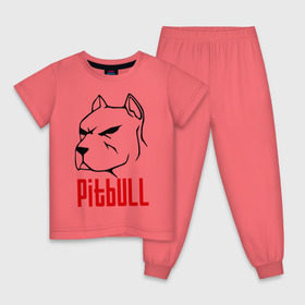 Детская пижама хлопок с принтом Pitbull (Питбуль) в Белгороде, 100% хлопок |  брюки и футболка прямого кроя, без карманов, на брюках мягкая резинка на поясе и по низу штанин
 | Тематика изображения на принте: спартак