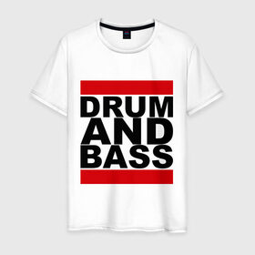 Мужская футболка хлопок с принтом Drum and bass (4) в Белгороде, 100% хлопок | прямой крой, круглый вырез горловины, длина до линии бедер, слегка спущенное плечо. | club | басс | драм | клуб