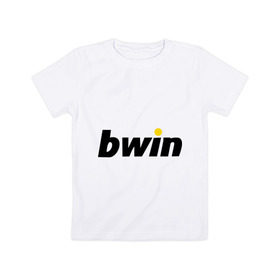Детская футболка хлопок с принтом Bwin в Белгороде, 100% хлопок | круглый вырез горловины, полуприлегающий силуэт, длина до линии бедер | bwin | букмейкеры | букмекеры | выигрыш | контора | ставки