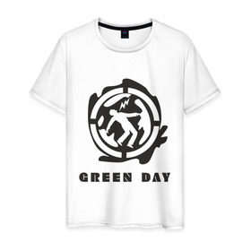 Мужская футболка хлопок с принтом Green_Day (4) в Белгороде, 100% хлопок | прямой крой, круглый вырез горловины, длина до линии бедер, слегка спущенное плечо. | green day