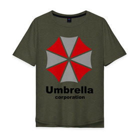 Мужская футболка хлопок Oversize с принтом Umbrella corporation в Белгороде, 100% хлопок | свободный крой, круглый ворот, “спинка” длиннее передней части | resident evil | umbrella corporation | амбрелла | корпорация | логотип | обитель зла