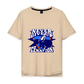 Мужская футболка хлопок Oversize с принтом WWE John Cena Never Give Up в Белгороде, 100% хлопок | свободный крой, круглый ворот, “спинка” длиннее передней части | wwe | бои без правил | джон сина