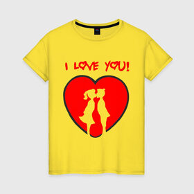 Женская футболка хлопок с принтом I love you (4) в Белгороде, 100% хлопок | прямой крой, круглый вырез горловины, длина до линии бедер, слегка спущенное плечо | i love you | love | люблю | любовь | отношения | сердце | тебя | чувства | я тебя люблю