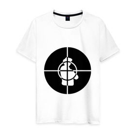 Мужская футболка хлопок с принтом Public Enemy в Белгороде, 100% хлопок | прямой крой, круглый вырез горловины, длина до линии бедер, слегка спущенное плечо. | хип хоп
