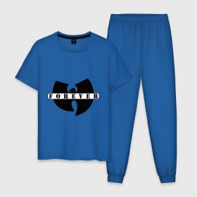 Мужская пижама хлопок с принтом Wu-Tang Forever в Белгороде, 100% хлопок | брюки и футболка прямого кроя, без карманов, на брюках мягкая резинка на поясе и по низу штанин
 | gansta | hip | hip hop | hop | рэп | хип | хип хоп | хипхоп