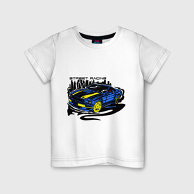 Детская футболка хлопок с принтом Street racing car (2) в Белгороде, 100% хлопок | круглый вырез горловины, полуприлегающий силуэт, длина до линии бедер | 