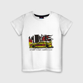 Детская футболка хлопок с принтом Street racing car (3) в Белгороде, 100% хлопок | круглый вырез горловины, полуприлегающий силуэт, длина до линии бедер | street racing | автогонки | автосопрт | гонки | стритрейсинг | тачки | тюнинг | уличные гонки