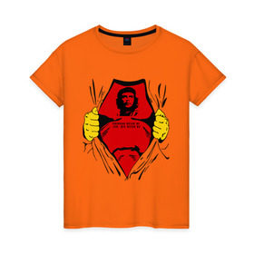 Женская футболка хлопок с принтом Мой кумир Che Guevara в Белгороде, 100% хлопок | прямой крой, круглый вырез горловины, длина до линии бедер, слегка спущенное плечо | че гевара