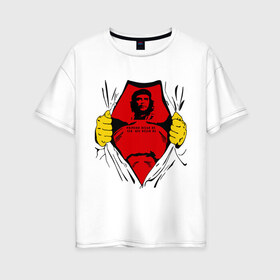 Женская футболка хлопок Oversize с принтом Мой кумир Che Guevara в Белгороде, 100% хлопок | свободный крой, круглый ворот, спущенный рукав, длина до линии бедер
 | че гевара