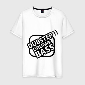 Мужская футболка хлопок с принтом Dubstep drum and bass в Белгороде, 100% хлопок | прямой крой, круглый вырез горловины, длина до линии бедер, слегка спущенное плечо. | 