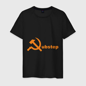 Мужская футболка хлопок с принтом Dubstep from USSR в Белгороде, 100% хлопок | прямой крой, круглый вырез горловины, длина до линии бедер, слегка спущенное плечо. | 