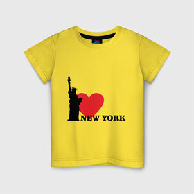 Детская футболка хлопок с принтом I love New York (NY Freedom) в Белгороде, 100% хлопок | круглый вырез горловины, полуприлегающий силуэт, длина до линии бедер | america | cша | new york | usa | америка | нью йорк | статуя свободы