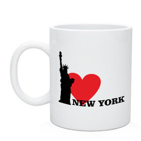Кружка с принтом I love New York (NY Freedom) в Белгороде, керамика | объем — 330 мл, диаметр — 80 мм. Принт наносится на бока кружки, можно сделать два разных изображения | america | cша | i love ny | new york | usa | америка | нью йорк | статуя свободы