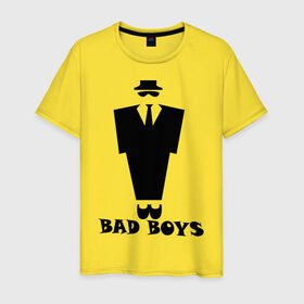 Мужская футболка хлопок с принтом Плохой парниша в Белгороде, 100% хлопок | прямой крой, круглый вырез горловины, длина до линии бедер, слегка спущенное плечо. | bad boy