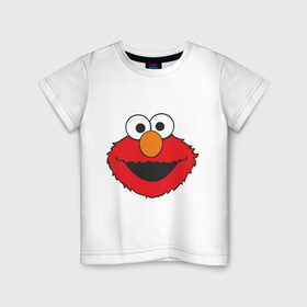 Детская футболка хлопок с принтом Elmo в Белгороде, 100% хлопок | круглый вырез горловины, полуприлегающий силуэт, длина до линии бедер | малыш элмо с улицы сезам.elmo | мапет шоу | маппет шоу | элмо